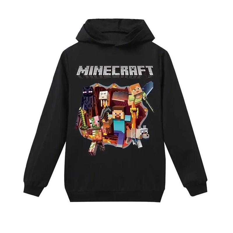 My World Minecraft Children Hooded Hoodie Baby Boy Clothes Casual Tops Spring and Autumn New Kids Trendy Streetwear 1