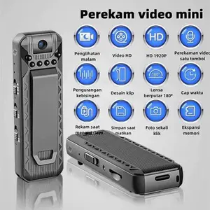 Mini WIFI Kamera Body Cam 180° HD 1080P/2K CCTV Camcorder Cocok Dasbor Motor Wawancara Komunikasi Sehari-hari dengan Klip Belakang Nyaman dan Lensa Putar 180 Derajat