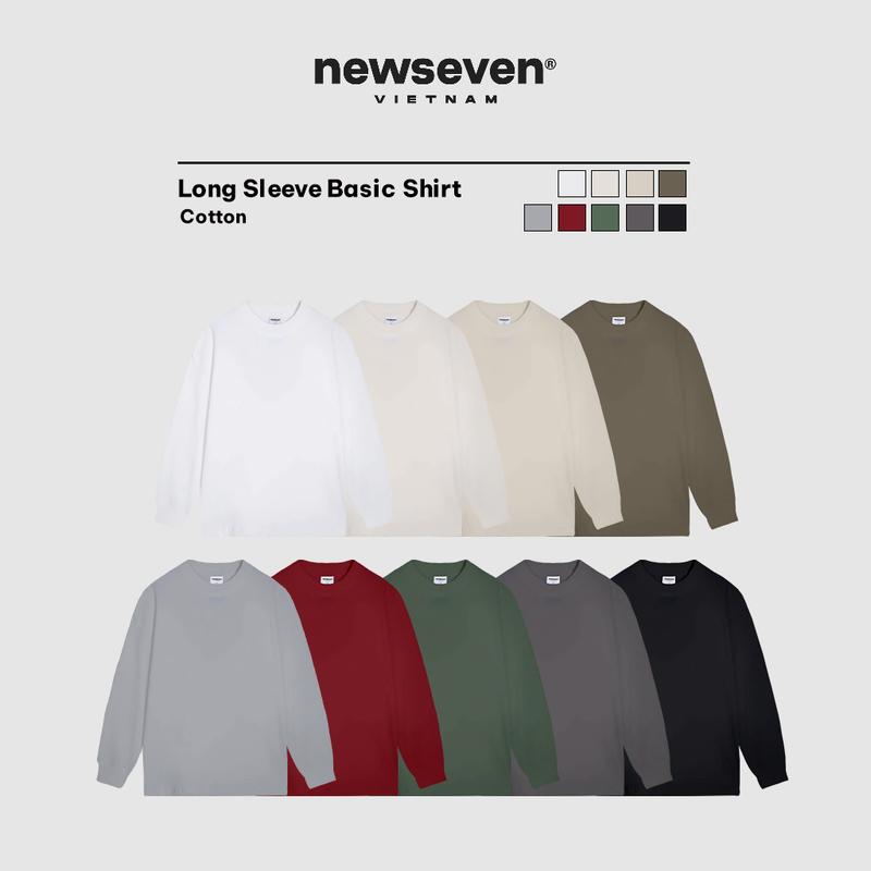 Áo Thun Trơn Dài Tay NEWSEVEN Form Oversize Long Sleeve Basic Shirt ADT403
