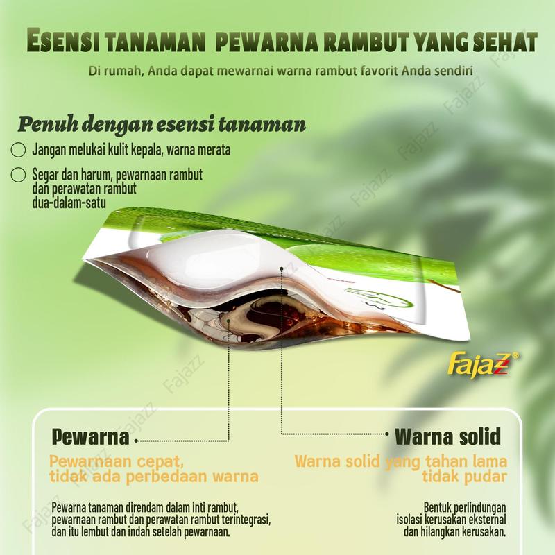 【Fajazz】（20 pcs）Pewarna rambut gelembung Fajazz adalah merek asli resmi tanaman murni, pewarna gelembung alami dan tidak menyebabkan iritasi untuk pria dan wanita, Anda dapat mewarnai rambut Anda di rumah 1