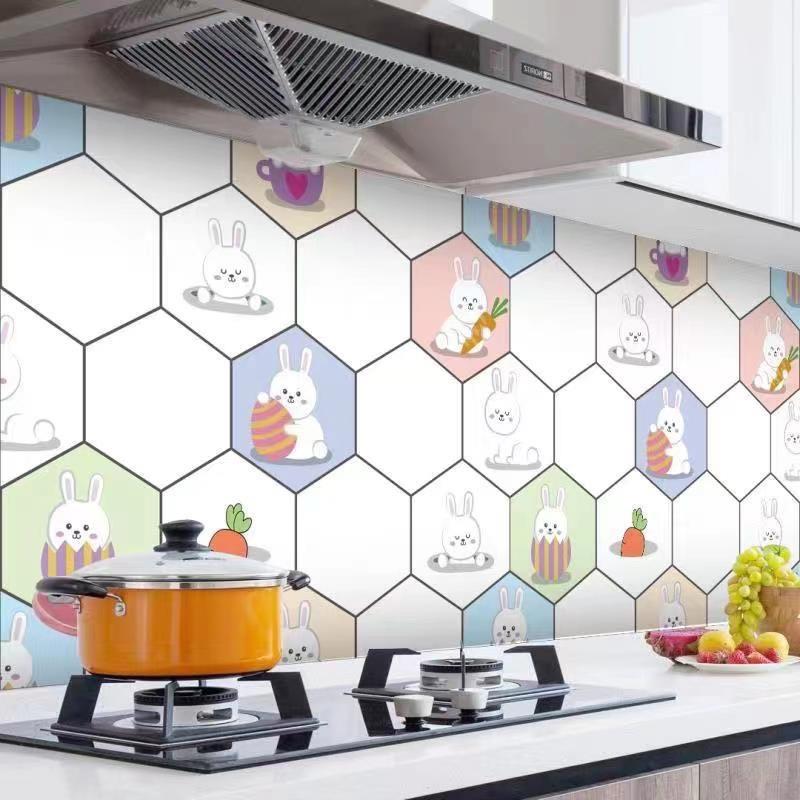  1 cuộn Giấy dán tường bếp dán mặt bàn dán tủ tráng nhôm chống cháy Kích thước 60cmx2m Decor Phòng Decal 