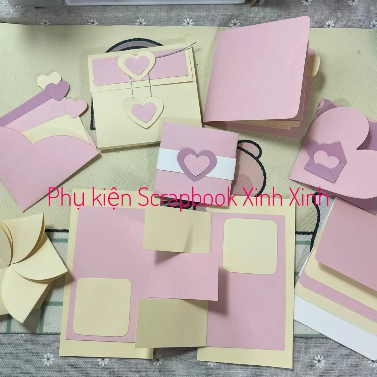 Hiệu ứng trang trí scrapbook, hiệu ứng đã được làm sẵn, tông màu hồng vàng