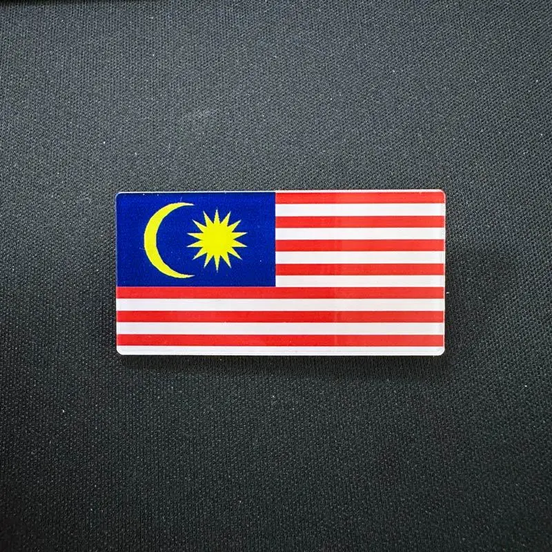 [Buy One and Get Another Free] Malaysia Flag Pin Badge Acrylic Student School Uniform Name Tag about 2.5 * 5cm [Large Quantity Price Can Be Discounted]