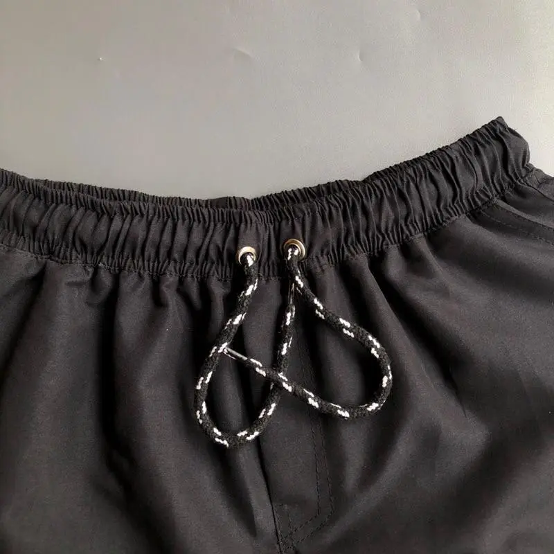 PAKET 3 PCS Celana Pendek Pria Distro Boardshort Tali Karet Pinggang Boxer Santai [BSHORT3] Nyaman Katun Abu Navy Panjang Kain Hitam 5