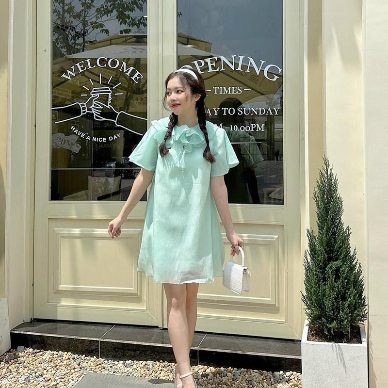 XẢ KHO Váy xốp cổ bèo Lotidress dáng ngắn