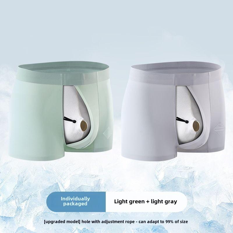 Quần Lót Lụa Lạnh Dành Cho Nam Giới, Có Chiết Lẽ Chặn Tinh Tinh, Tách Viên Đạn, Tính Năng Kháng Khuẩn Và Thoáng Khí, Thích Hợp Cho Mùa Thu Và Mùa Hè, Thiết Kế Bốn Góc 9
