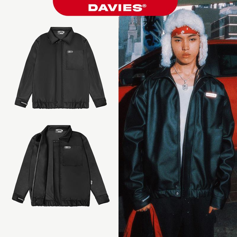 Áo khoác da nam nữ form rộng tag inox Oversized Leather Jacket local brand DAVIES| D15-AK35