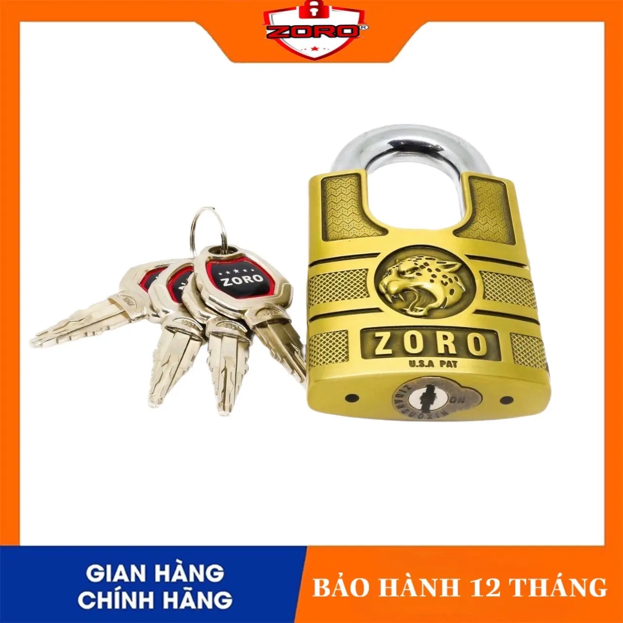 Ổ khoá ZORO đầu báo 4 chìa kiếm chống cắt, chống sao chìa ,chống chìa vạn năng .Bảo hành 12 tháng toàn quốc okho ok hoachongdap ổ  khoá