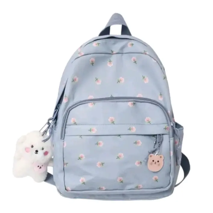 NURA'Store BS- Tas Ransel motif bunga tulip terbaru perempuan tas bunga tulip korean style cewe tas ransel anak sd smp perempuan bunga Tas Punggung Fashion 8