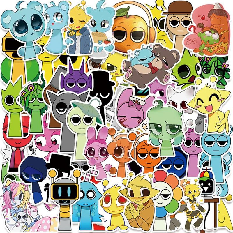 50pcs Sprunki Stickers Set Sprunki Decals Sprunki Wenda Oren - TikTok ...