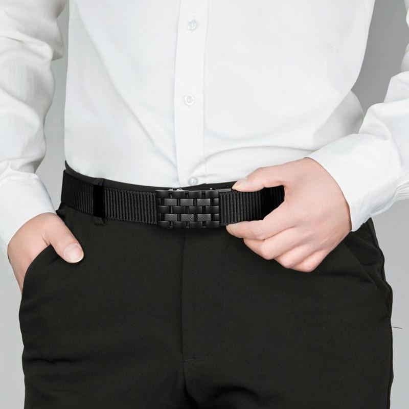Thắt Lưng Nylon, Thương Hiệu Sang Trọng Của Nam Giới, Thích Hợp Cho Golf, Thể Thao, Công Sở Thường Ngày Dệt, Dây Thắt Lưng, Khóa Tự Động, Dây Thắt Lưng 4