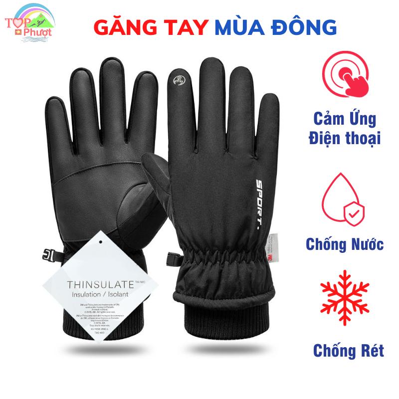 Găng tay mùa đông giữ ấm chống nước lót lông cừu dày dặn Sport - Bao Tay Chống Trơn Trượt