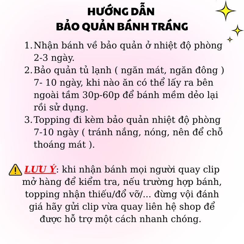Tiệm Bánh Tráng Cute - Combo 1kg Bánh Tráng Rìa Ủ Bơ Muối Nhuyễn Hành Phi Gia Vị Nước Sốt, Đồ ăn vặt