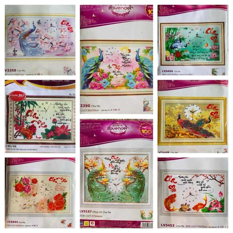 [GIẢM GIÁ] Tranh thêu chữ thập đồng hồ cha mẹ tranh 3d kích thước nhỏ VS8284 al56725 al56709 Lv3157 lv3390 lv3454 lv3453 lv3449 lv3444 lv3358 lv3454 lv3362 222818 lv3365 al56700[ Tranh Hà Đoàn] Làm Đồ Handmade