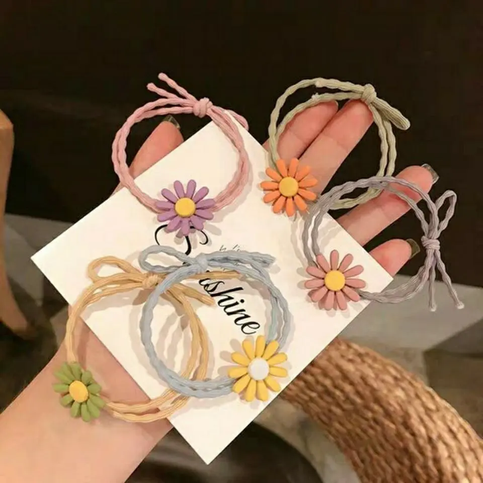 Băng Đô Hoa Cúc, Thanh Lịch Và Ngọt Ngào, Dây Buộc Tóc Hoa Nhỏ Dễ Thương Và Hoang Dã Dây Buộc Tóc Cao Su Đơn Giản, Phụ Kiện Tóc