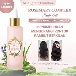 [NEW LAUNCH] Glowies Beauty Rosemary Complex Hair Oil Penumbuh Rambut Alami dengan 92% Natural Ingredients atasi Rambut Rontok & Rapuh dilengkapi dengan Rosemary, Ginseng, Castor & Aloe Vera Tanpa Pewangi & Aman untuk Kulit Kepala Sensitif