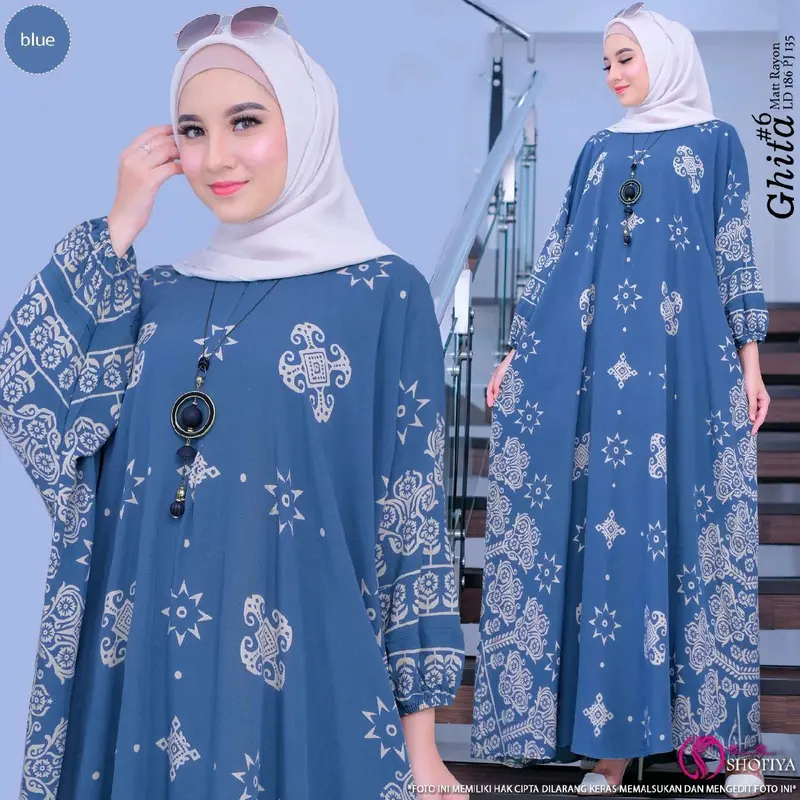 DASTER KAFTAN GHITA #6 JUMBO LD 170  PAKAIAN MUSLIM KEKINIAN Rayon 1