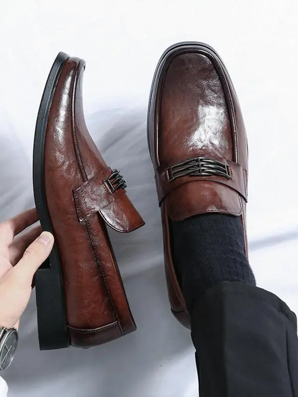 Men's Casual Solid Color Loafers, Fashionable Lightweight Breathable Comfortable Slip-on Shoes for Daily Wear, Male All-match Round Toe Shoes for Daily Wear 8