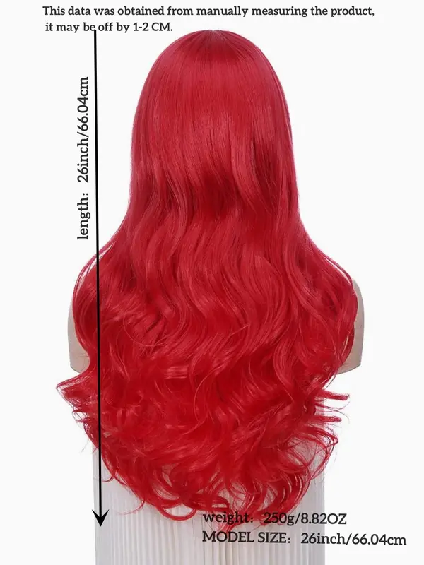 Women's Long Curly Synthetic Wigs, Wigs for Cosplay Party, Anime or Costume Party, Striking Natural Fluffy Hair Wigs without Bangs for Daily or Party, Heat Resistant Fiber Hair Wigs 1