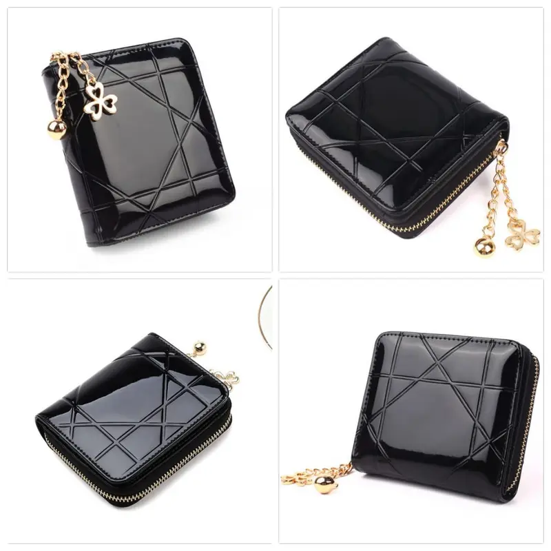 DOMPET KECIL WANITA KULIT GLOSSY  ABG FASHION KOREA MURAH BATAM ESTER BRANDED LIPAT RESLETING 4