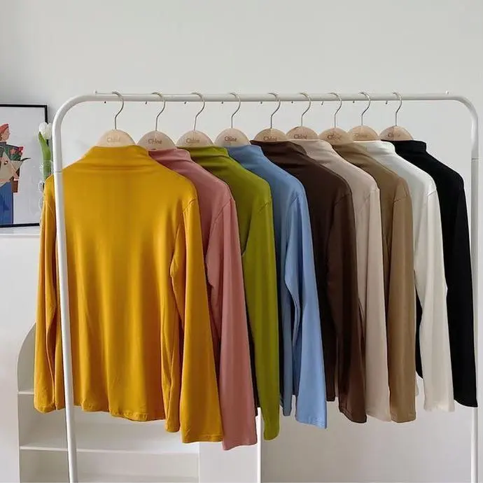 2023 New Base Clothing Women's Inner Wear Outerwear Long-Sleeved Tops Slim Fit All-Match Modal Soft Glutinous Bottoming Shirt T-shirt Womenswear Piece Lingerie Comfort