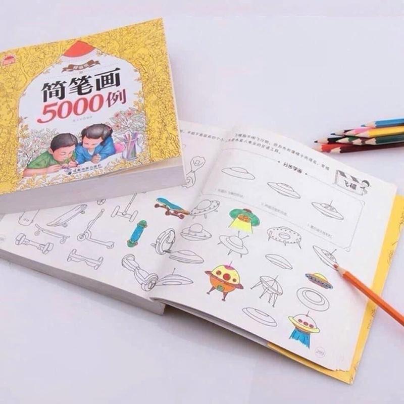 Tô màu 5000 hình kèm bút chì màu cho bé từ 1-7 tuổi 0