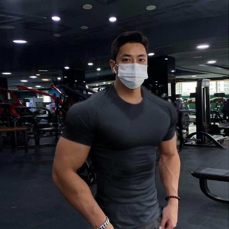 Áo Thun Thể Dục Nhanh Khô, ngắn Tay Nam, Cổ Tròn, Thích Hợp Tập Luyện Thiết Bị Thể Thao, Quần Bó Co Giãn Thoáng Khí, Tay Lửng Tập Gym, Ngày: 20242024 1