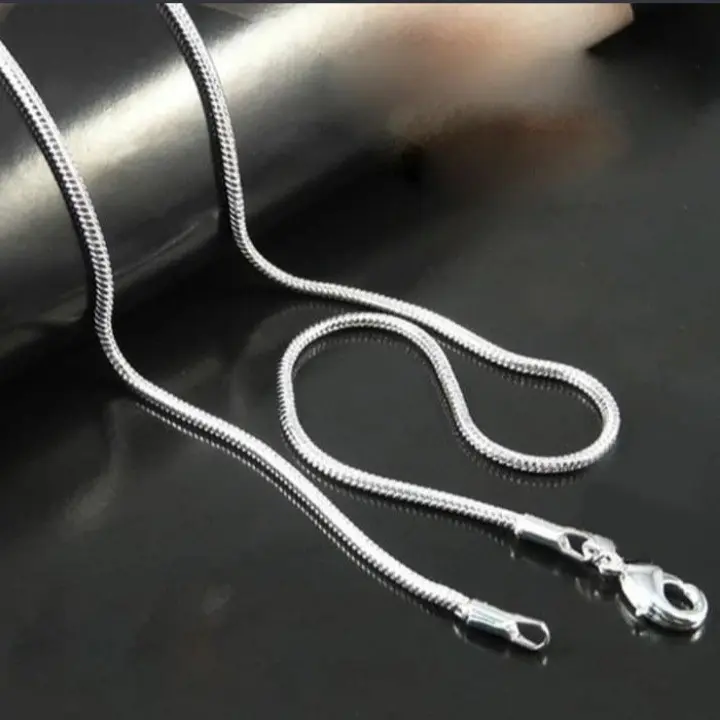 bisa bayar di tempat kalung ular titanium pria kb 35-silver M terbaru dan termurah 1