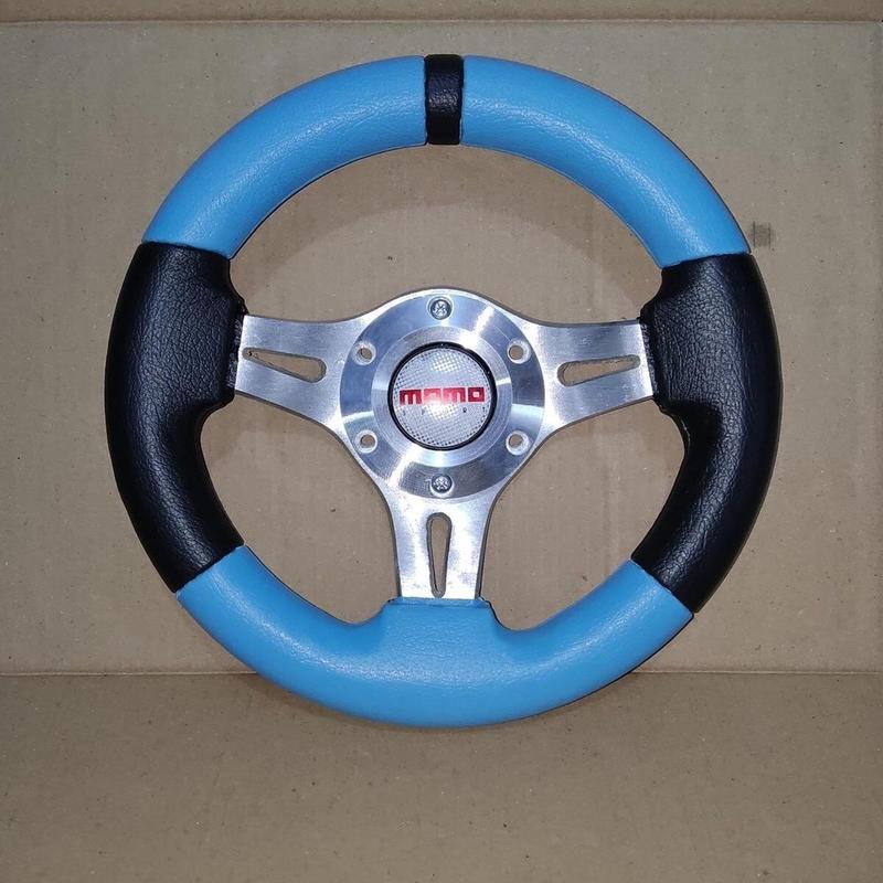 Setir Stir mobil racing Plat 3 warna hitam dan biru muda Car - Shop ...