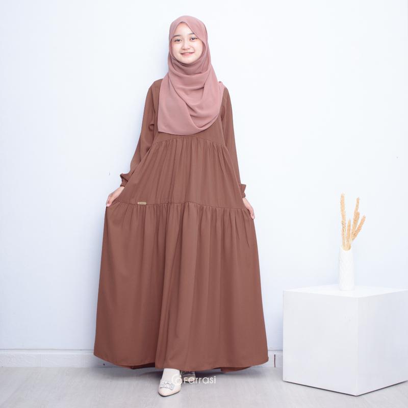 Gamis Rempel Susun Bahan Crinkle Airflow \ Busana Muslimah Terbaru \ Gamis Wanita Busui Friendlyrbaru busui 5