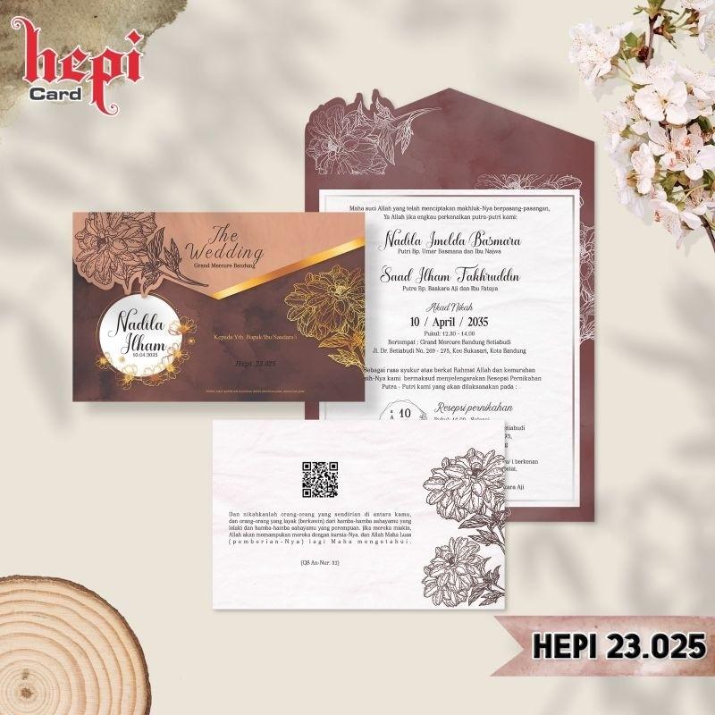 Undangan Pernikahan HEPI 025 Elegan Modern Paket Lengkap 100 PCS Gratis Label & Plastik - JanjiKita | Default