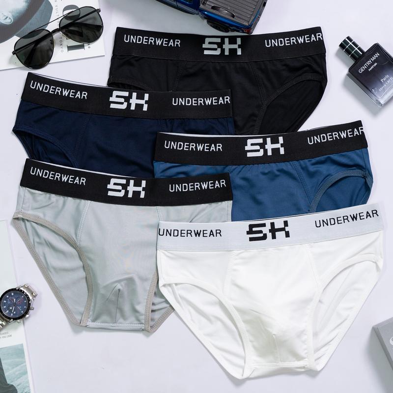 [Hàng Hót] Combo 5 Quần Sịp Nam, Mẫu Chéo, Phom Dáng Ôm Vừa Vặn, Vải Thun Lạnh,Thoáng Mát, Kháng Khuẩn, Co Giản 4 Chiều, Cạp Chun Dệt Cao Cấp.