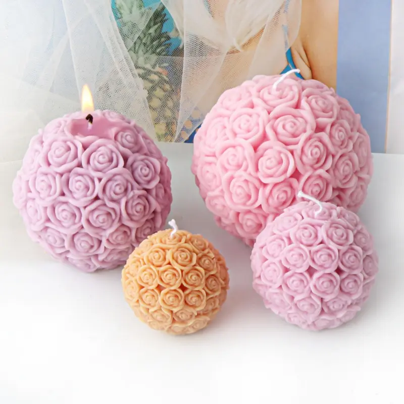 Silicone Candle Mold, 1 Count Modern Rose Design Candle Mould, Candle Making Mold for Home Decoration Crafts, DIY Candle Making Supplies, Artificial 5