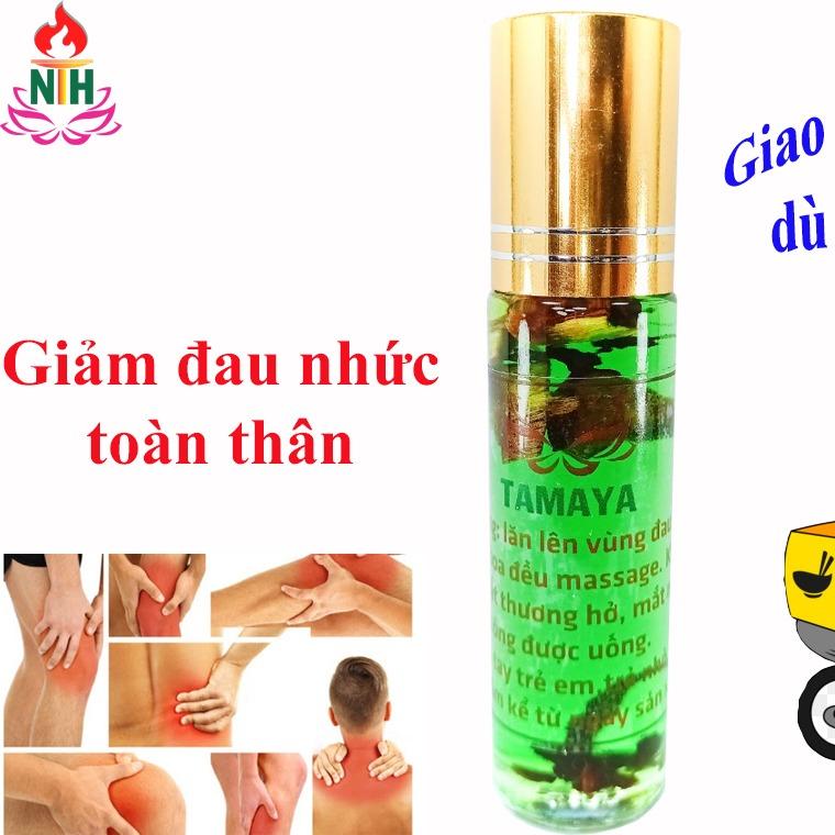 tinh dầu giảm đau mỏi vai gáy Tamaya, dạng lăn chai 10ml dầu xanh, giúp giảm ngay cảm giác đau mỏi vai gáy, giảm stress, mùi thơm thảo dược dễ chịu ( giá dủng thử) 2