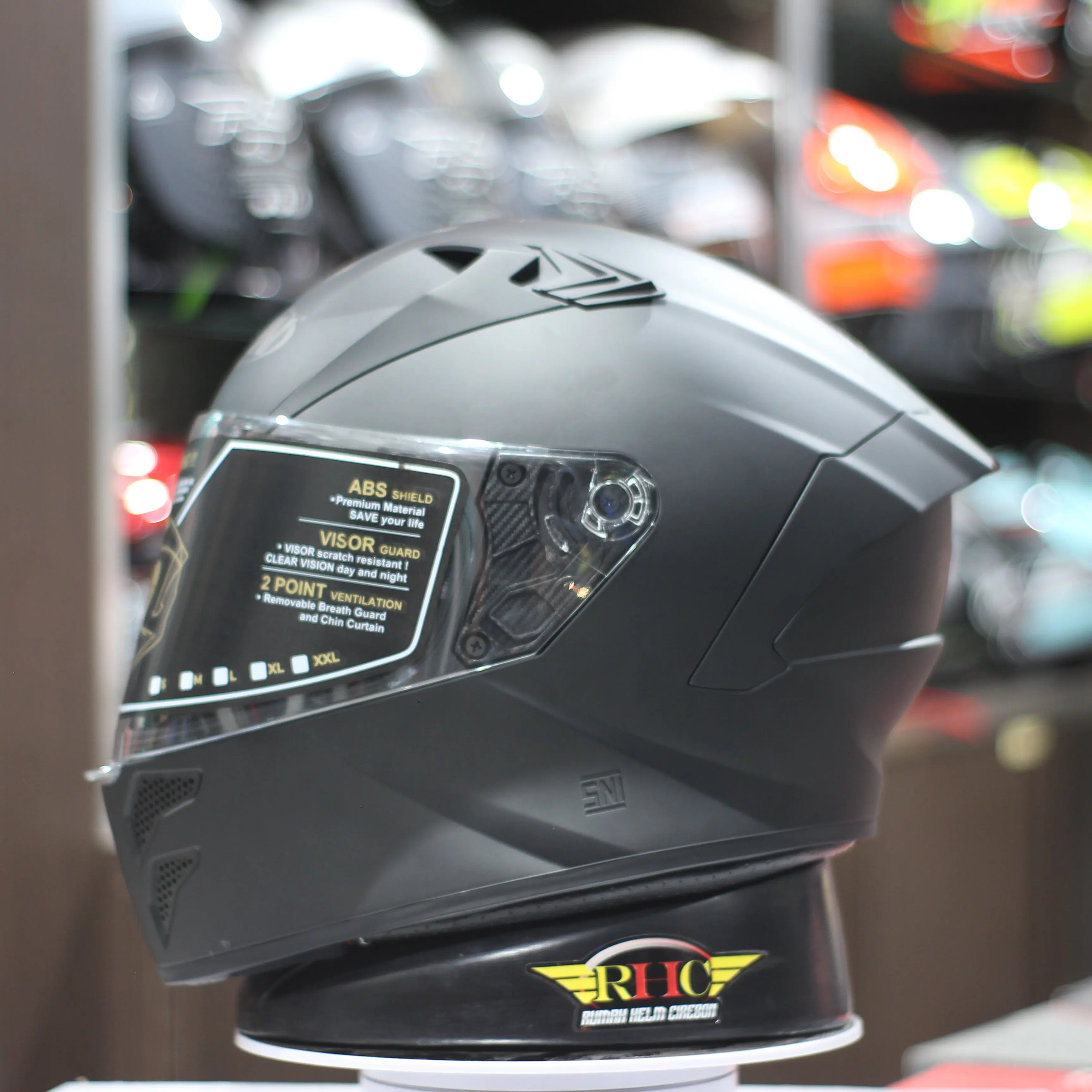 HELM JPN KYO 7 SOLID FULL FACE ORIGINAL100% HELM SNI BLACK DOFF Helmet Motorcycle