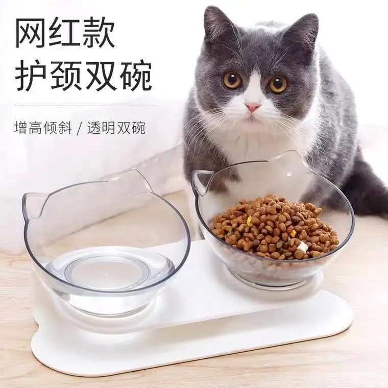 Cat Bowl Double Bowl Neck Protection Cat Food Bowl Pet Cat Food Bowl Dog Bowl Food Bowl Cat Pet Dog Cat Supplies