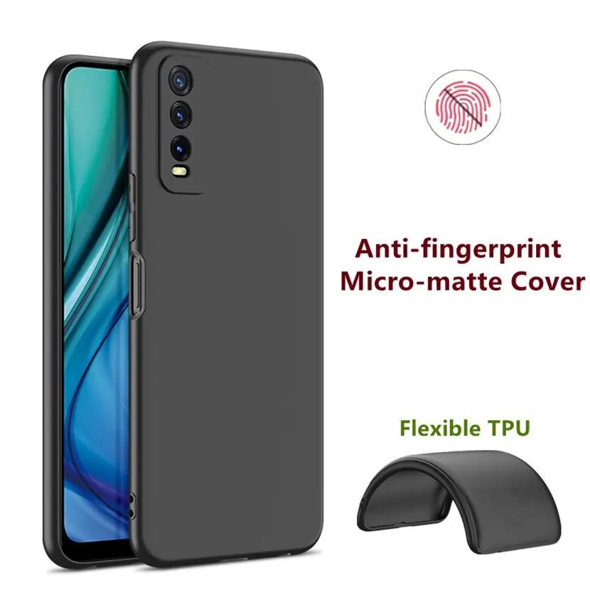 For Vivo Y20 Y20a Y20G V2029 V2037 V2052 V2054 Flexible TPU Minimalism Silicone Cover Fine Matte Finish Coating Anti-fingerprint Jelly Case