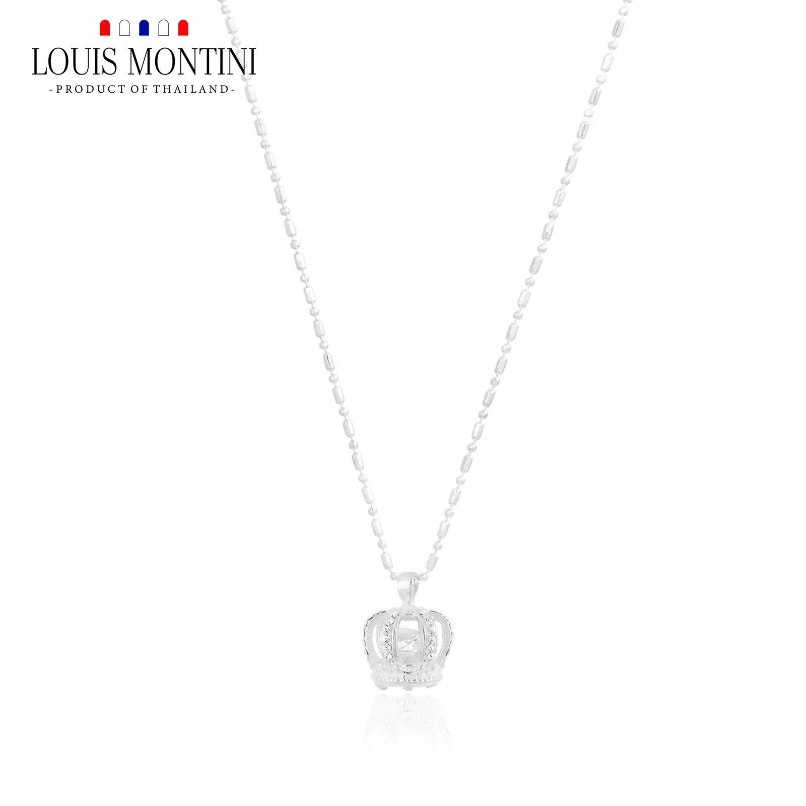 Dây chuyền bạc Louis Montini (Trang sức), dây chuyền bạc nguyên chất 92,5%, dây chuyền nữ, hình vương miện LJNC14