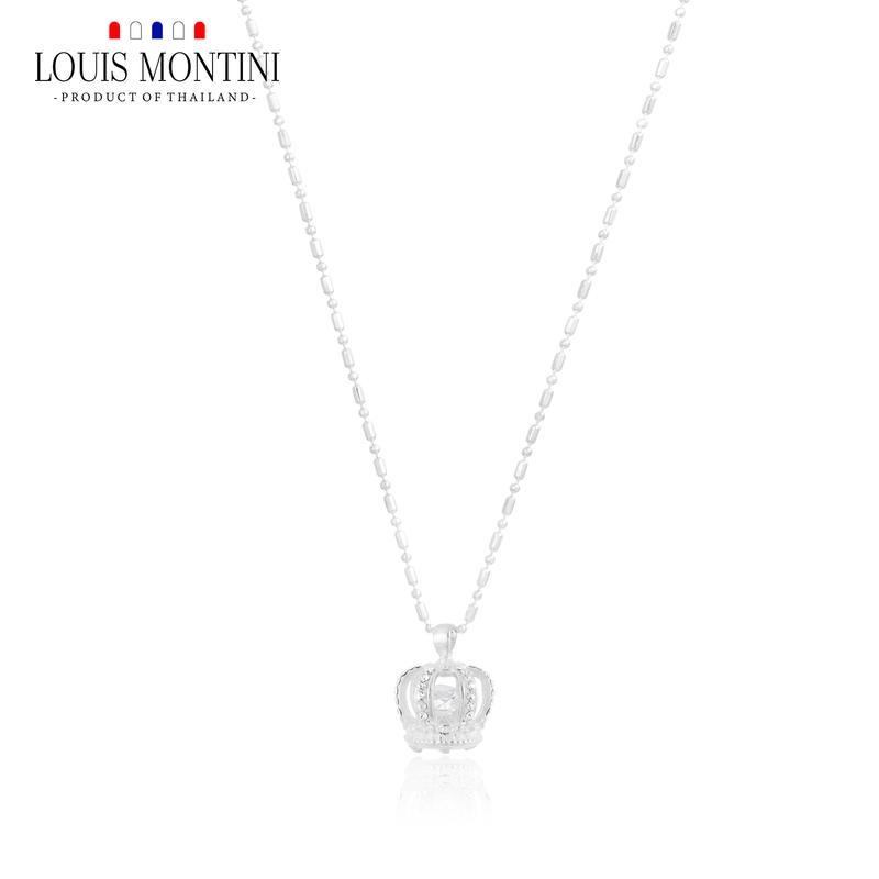 Dây chuyền bạc Louis Montini (Trang sức), dây chuyền bạc nguyên chất 92,5%, dây chuyền nữ, hình vương miện LJNC14 0