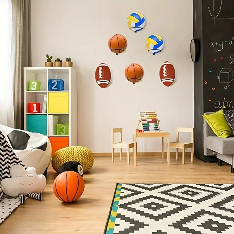Wall Mounted Basketball Storage Rack, 1 Count Basketball Storage Tools, Multifunctional Circle Hat Steel Holder for Home, hoops, ballislife, playoffs 4