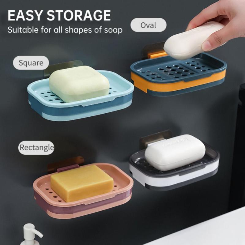 Product Introduction of Double Layers Soap Box Drain Soap Holder Bathroom Accessories Suction Cup Soap Dish Tray Soap Dish For Bathroom Soap Container 19