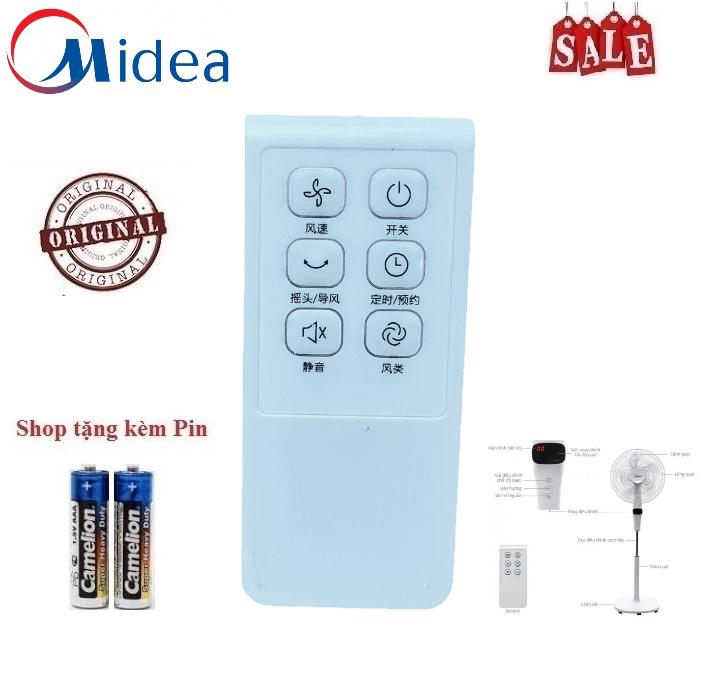Điều khiển từ xa quạt cây quạt điện Midea FS40-10FR/15FR/8AR/13CR -Hàng chính hãng tặng kèm Pin