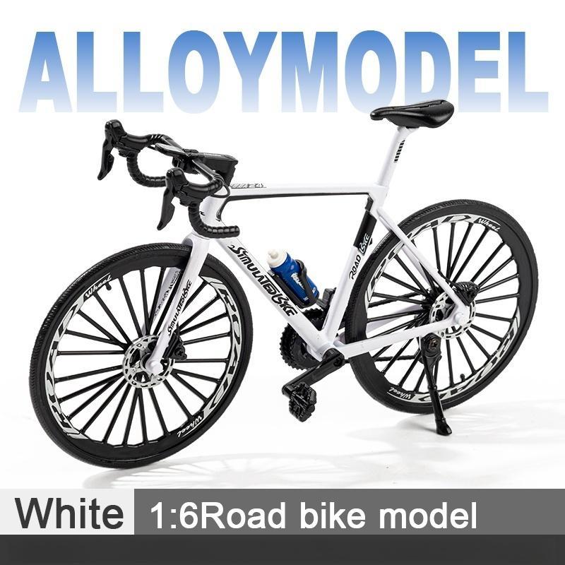 1:6 Scale Road Bike Model, 1 Count Ultra-realistic Metal Road Bike Model, Desktop Simulation Ornament with Wind-powered Push Operation for Home Office Decor 5
