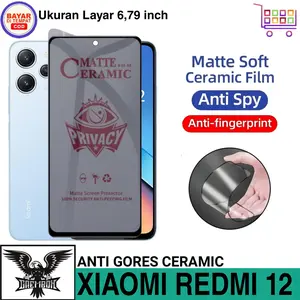 Anti Gores Ceramic For Xiaomi Redmi 12 Matte Anti Spy Privacy