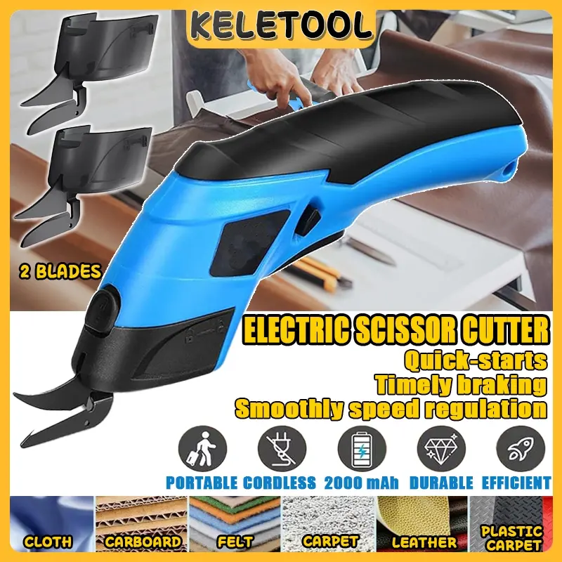 【COD】 KELETOOL Gunting Potong Kain Kertas Karpet PVC Rechargeable ...