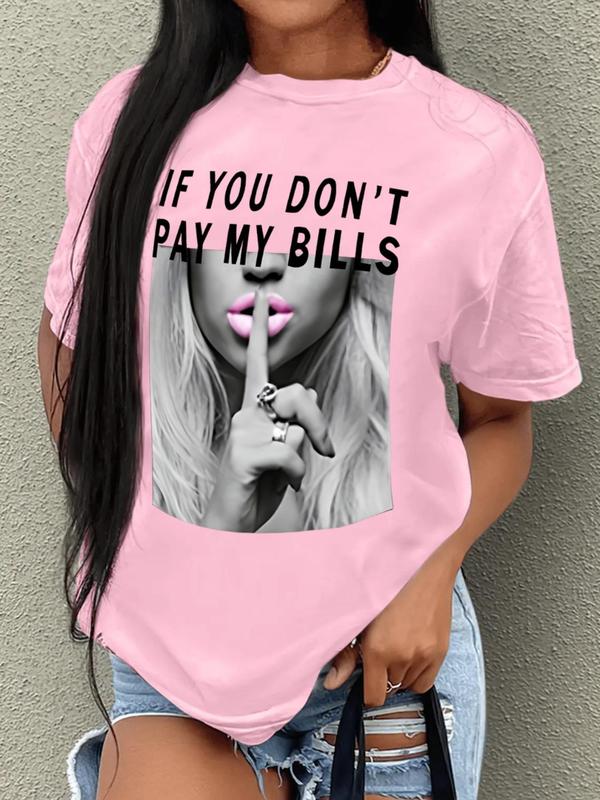 Casual Round Neck Letter Print Short Sleeve T-shirts Casual Round Neck Letter Print Short Sleeve T-shirts