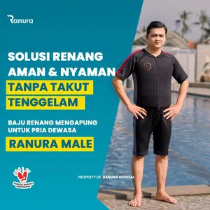 Baju Renang Mengapung Laki Laki Dewasa Ranura Male atasan busa swimwear sport Set Pria Celana Setelan Alat Terapi Renang