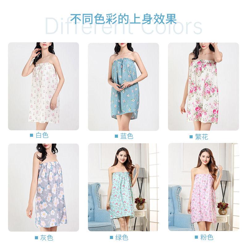 Product Introduction of Beauty Salon Bath Skirt Absorbent Chest Wrap Bath Towel Female Strapless Dress Bathrobe Moisture-Wicking Clothing Summer Thin Cotton Adult Pajamas 18