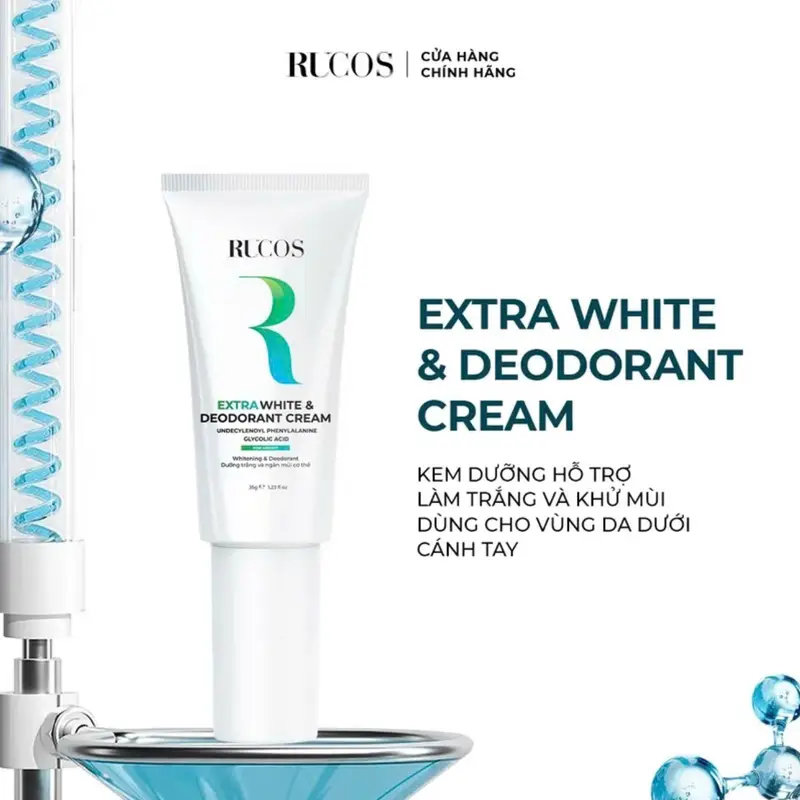 Extra White & Deodorant Cream - Kem dưỡng vùng da dưới cánh tay 35g - Rucos kem nách ngăn mùi cơ thể 0