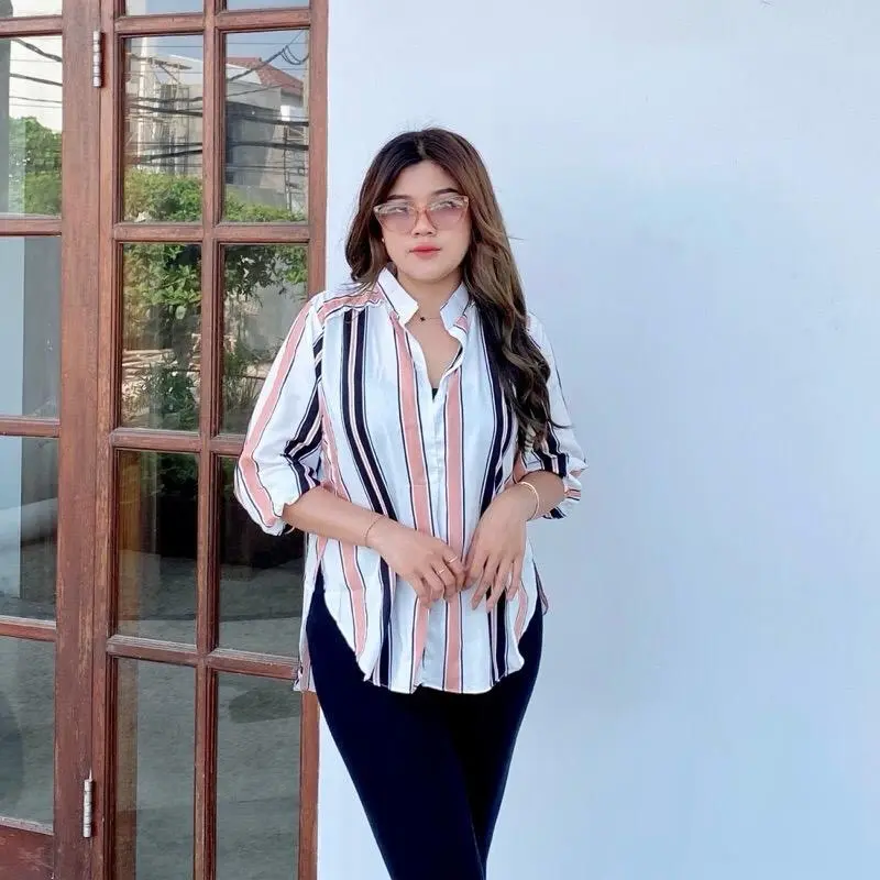 Blouse Oversize Wanita Motif Setrip